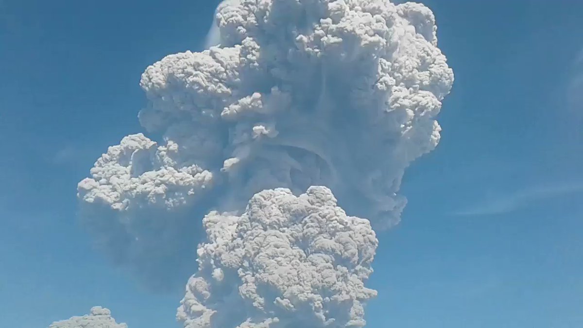 Huge errupted of Mount Sinabung.   