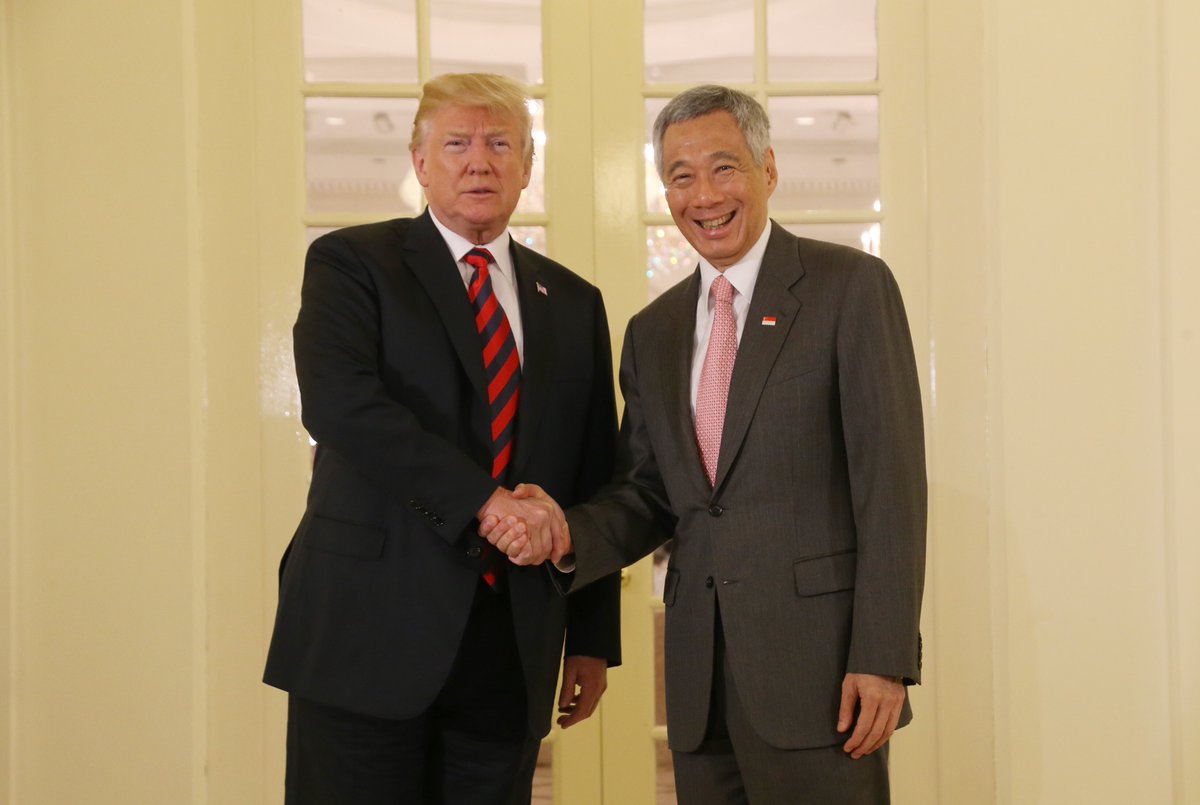 Trump, in meeting with PM Lee, thanks Singapore for its hospitality and friendship      