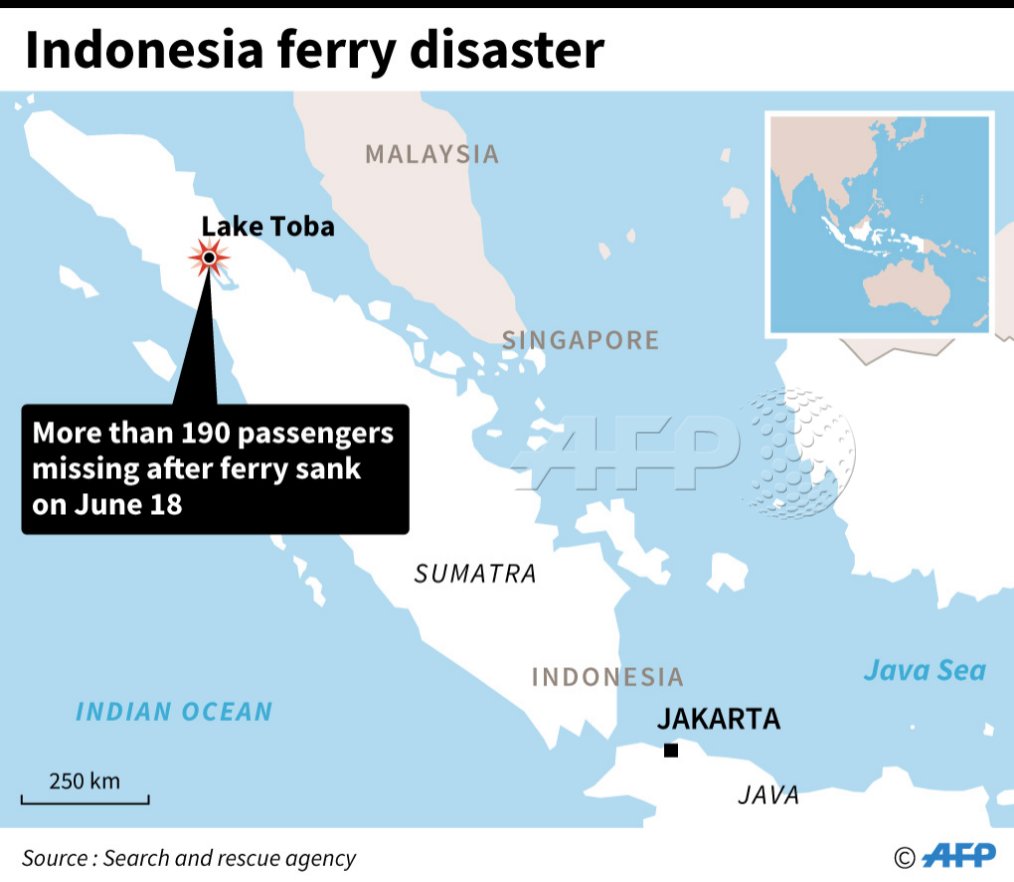 The captain of an overloaded Indonesian ferry that sank into a volcanic lake has been detained by police for questioning, as official estimates list 193 people still missing    