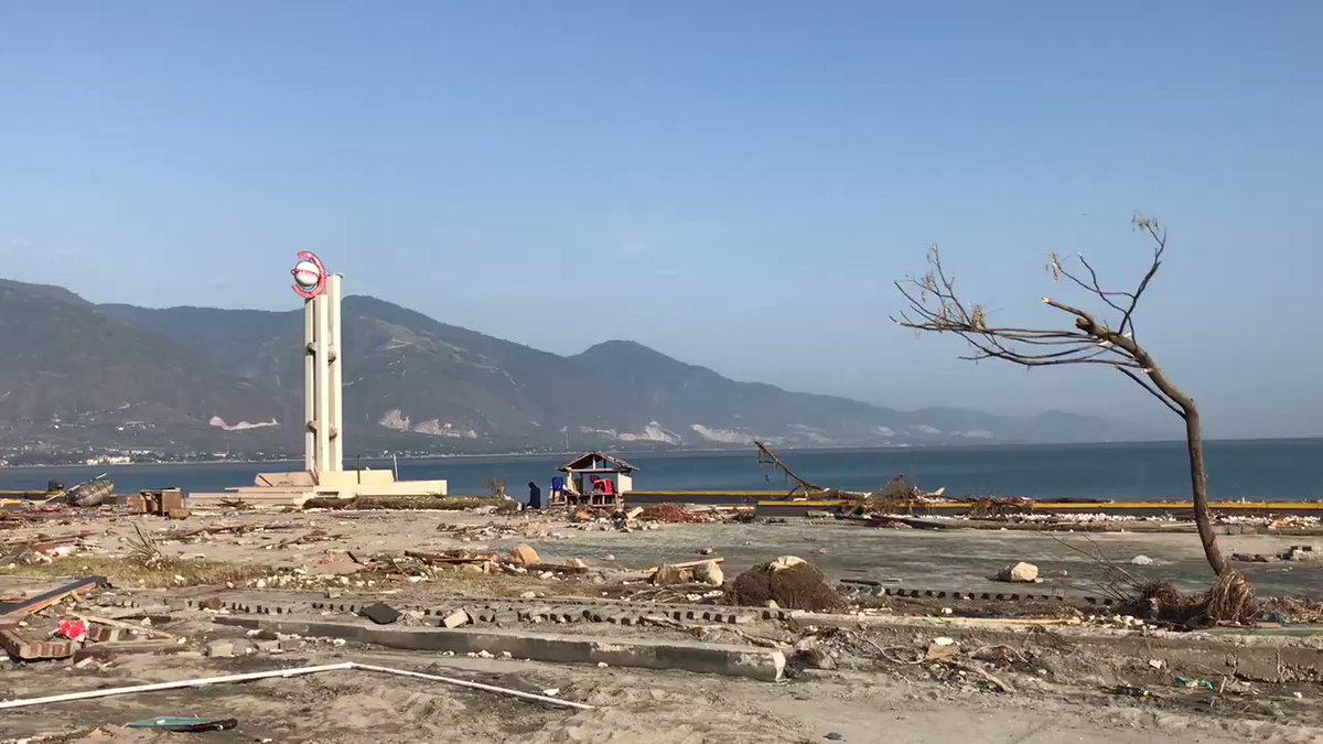 The beach at Palu, Indonesia. Crushed by the tsunami. 