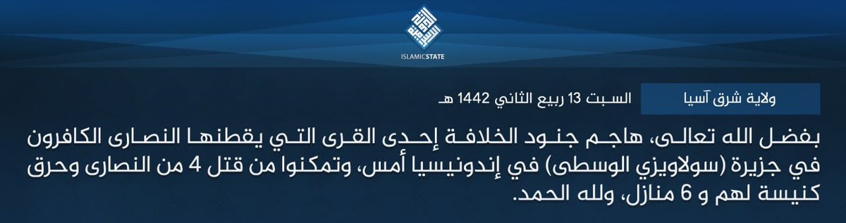 Indonesia ISIS claims killing 4 Christians in Sulawesi island