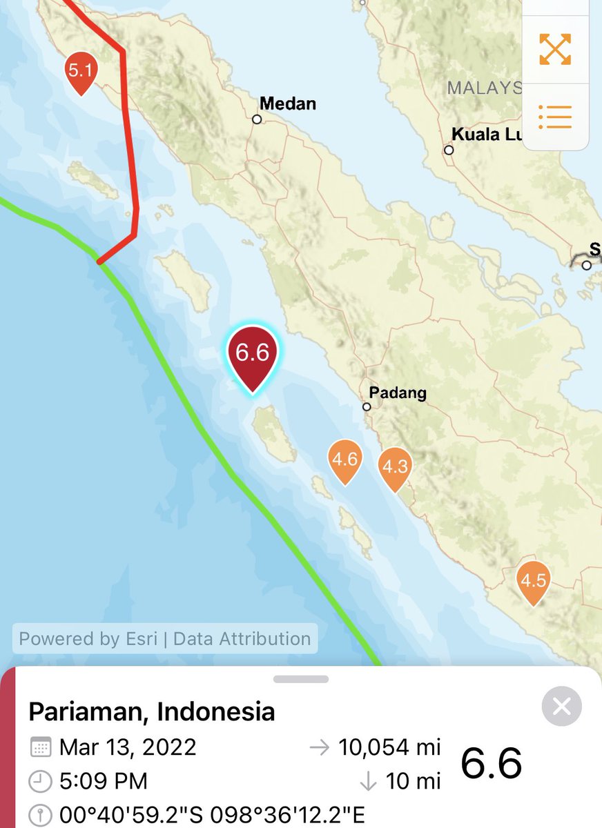 M 6.6 earthquake off the coast of Indonesia